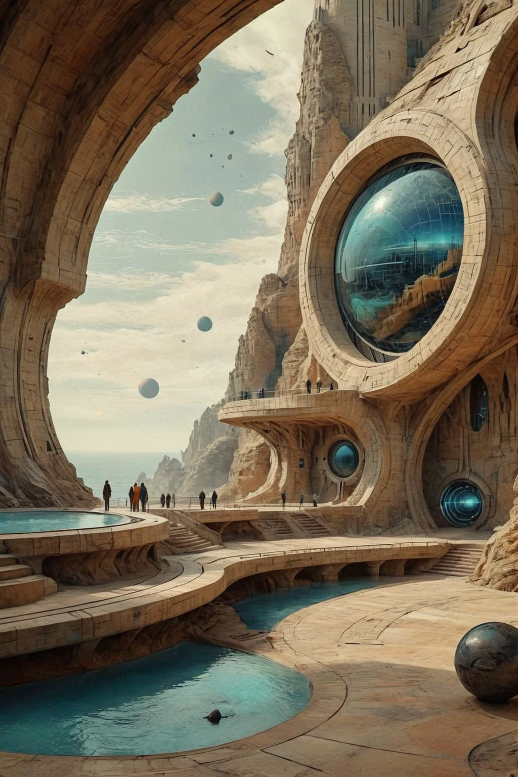 by Charles Schridde,vivid color,Terragen,extremely beautiful,intricate details,masterpiece,best quality,
Futuristic style,sleek,modern,ultra modern,high tech,detailed,Ornate And Intricate,
by Antoni Gaudi,Sou Fujimoto,in the style of nicola samori,dazzling,analog film,
Architectural style,Clean lines,geometric shapes,minimalist,architectural drawing,highly detailed,
<lora:çæ¢¦å·¥ä¸___DUNE-æ²ä¸XL_v1.0:0.9>,Dune movie style,futuristic architecture,
<lora:ParchartXL-2.0:1>,ON PARCHMENT,INK ON PARCHMENT,Architectural blueprints,detailed notations,grid lines,