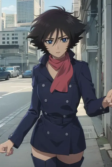 wolfsrainblue, <lora:wolfsrain blue-lora-nochekaiser:1>,
wolfsrain blue, short hair, black hair, blue eyes,
BREAK thighhighs, boots, shoes, scarf, high heels, zettai ryouiki, coat, thigh boots,
BREAK outdoors,
BREAK looking at viewer, (cowboy shot:1.5),
BREAK <lyco:GoodHands-beta2:1>, (masterpiece:1.2), best quality, high resolution, unity 8k wallpaper, (illustration:0.8), (beautiful detailed eyes:1.6), extremely detailed face, perfect lighting, extremely detailed CG, (perfect hands, perfect anatomy),