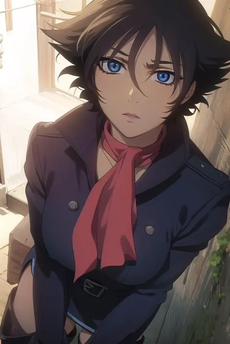 wolfsrainblue, <lora:wolfsrain blue-lora-nochekaiser:1>,
wolfsrain blue, short hair, black hair, blue eyes,
BREAK thighhighs, boots, shoes, scarf, high heels, zettai ryouiki, coat, thigh boots,
BREAK outdoors,
BREAK looking at viewer, (cowboy shot:1.5),
BREAK <lyco:GoodHands-beta2:1>, (masterpiece:1.2), best quality, high resolution, unity 8k wallpaper, (illustration:0.8), (beautiful detailed eyes:1.6), extremely detailed face, perfect lighting, extremely detailed CG, (perfect hands, perfect anatomy),