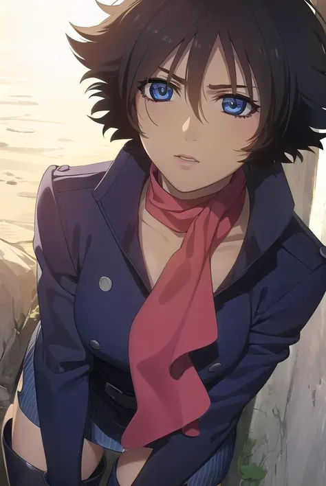 wolfsrainblue, <lora:wolfsrain blue-lora-nochekaiser:1>,
wolfsrain blue, short hair, black hair, blue eyes,
BREAK thighhighs, boots, shoes, scarf, high heels, zettai ryouiki, coat, thigh boots,
BREAK outdoors,
BREAK looking at viewer, (cowboy shot:1.5),
BREAK <lyco:GoodHands-beta2:1>, (masterpiece:1.2), best quality, high resolution, unity 8k wallpaper, (illustration:0.8), (beautiful detailed eyes:1.6), extremely detailed face, perfect lighting, extremely detailed CG, (perfect hands, perfect anatomy),