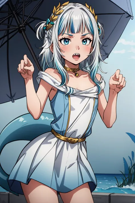 (masterpiece, best quality), intricate details,
1girl, <lora:gura:0.8> gawr gura, sharp teeth, shark tail, gura_atlantis, gradient dress, laurel crown, <lora:add_detail:0.8> <lora:eager_pet_pose_v1:0.8> eager pet pose,