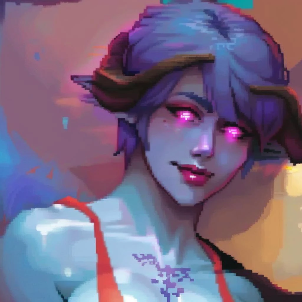 score_9, score_8_up, score_7_up, <lora:d43dr1cp31:1> d43dr1cp31, 1girl, blue skin, short hair, portrait, glowing eyes, source_anime, <lora:pixel:1> pixelart,pixel