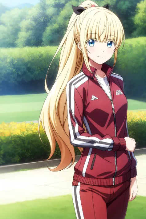 Asia Beautiful long blonde hair green eyes Gym suit bloomers shyness