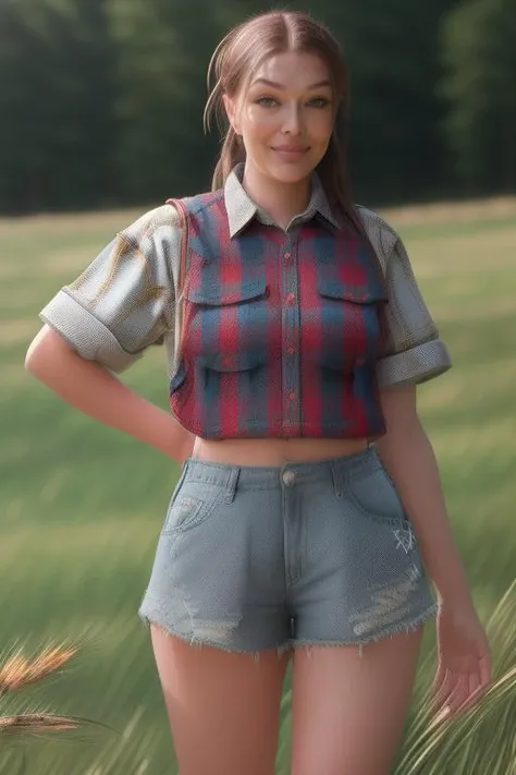 DEN_dakota_jade,
(walking through a tallgrass meadow wearing (Jean shorts:1.3) and (plaid shirt:1.3), meadow, wild, overgrown, walking,:1.2),
bokeh, f1.4, 40mm, photorealistic, raw, 8k, textured skin, skin pores, intricate details <lora:epi_noiseoffset2:1>, epiCRealism <lora:ClothingAdjuster3:-1.3>
