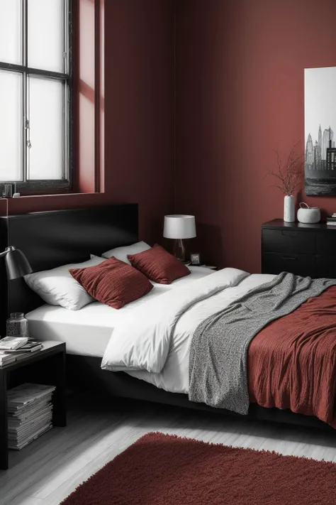 ((monochrome red tones), bedroom), artistic <lora:add_detail:0.5> <lora:boldline:0.2>