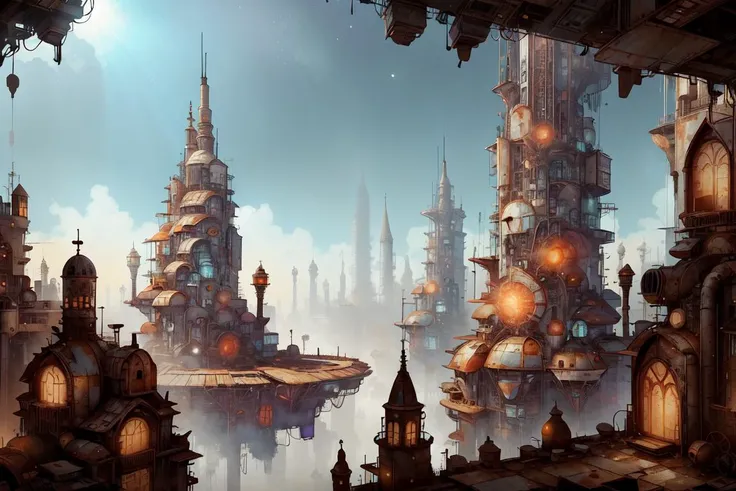 <lora:WorldofScrap:1>, worldofscrap, corroded, broken, Junker, Futuristic City Clear Sky,Speleology,Cultural Festival,Celestial Orbits , afternoon, volumetric lighting, ,
