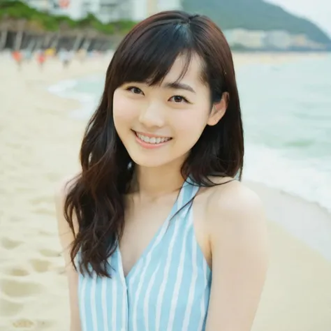 4K size photo, changing blue micro swimsuit into a black string with high leg belly button and cleavage emphasized, clothes: hard string, micro bikini, 8K size full body photo, full shot, thick system aunt, real 4K size person, woman wearing a V-shaped bikini, skirt removed, high-definition headshot, facial expression sticking out tongue, droopy big busty woman, A woman who cannot see below the knees, and her right arm is a finger piece at the chest. A woman with her left arm straight down to her fingertips, a woman with many moles on her skin, a woman with white liquid all over her body, an aunt with a thick overall system, a pregnant woman, two moles around her eyes, a mole around her mouth, a mole under her nose, a short hairstyle, a princess hairstyle, a mole on her right shoulder, a large mole on her left shoulder, a mole on her neck, a woman with a collar on her clothes and white underwear that shows through transparent, Left and right breasts emphasize cleavage, Woman with 4 moles on the chest, There is a mole on the belly, There is a tattoo in front of the thigh, There is a mole in front of the thigh, There are 4 moles on the left outer thigh, There is one mole on the right inner thigh, Rose tattoo on the lower side of the front of the right thigh, Daytime shooting, 4K image editing, 18 years old Japan woman, real face photo, face as it is, auntie, big ass, big, cleavage, string swimsuit, open mouth, smiling woman, white liquid in mouth, blue eyeshadow, green eyeliner, J-cup breasts, chest circumference 120cm breasts, No eye editing, no face editing, tanned skin, angle from below, (raw photo: 1.2), (photo: 1.4), detailed girl with many moles, huge file size, high resolution, very detailed, top quality, masterpiece, composite and put together,