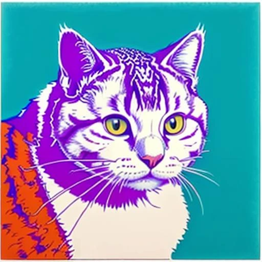 w4rh0l artstyle, cat <lora:Andy_Warhol:1>