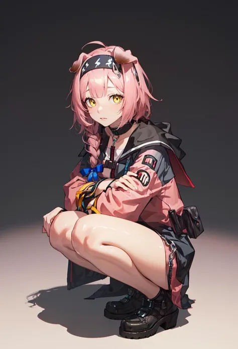 (masuter piece,Best Quality,Ultra-detailed), (A detailed face) , (A pokémon), Iono, (Iono), Nanjamo, Enigmara, 1girl in, long, medium breasts, Yellow jacket, off shoulders, Hair Ornament, Benches, (magazine:1.3), (cover-style:1.3)