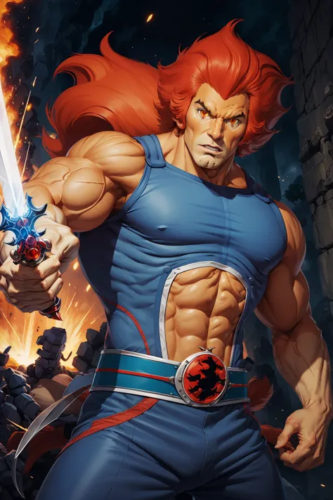 cartoon,best quality, masterpiece, detailed,
lion-oQuiron character, 1boy, red hair, long sword, rampage, <lora:quiron_lion-o_v2_Lora:0.77>
