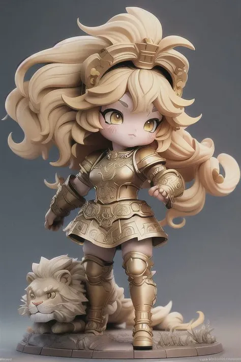 (anime style), 32k Ultra HDR high-quality image, (best quality, masterpiece, intricate details), (Gladiator lion girl), long blonde hair, roman woman hairstyle, lion ears on head, yellow eyes, (Roman Armour Skirt Rubber), bronze roman soldier breast breastplate armor