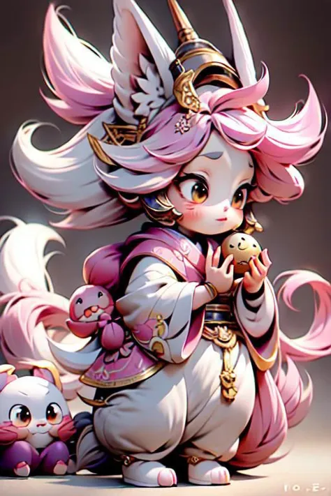pink,cute pet,Illustration cartoon cute art style,HD,Gentle art style,Enhance art style,((masterpiece)),original,rich details,extremely exquisite,red theme, <lora:\N_V1.0 (1):0.8>