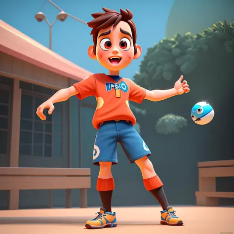 1boy,sporty,high quality,outdoor,3D,blender,pixar,