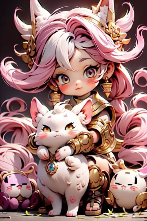 pink,cute pet,Illustration cartoon cute art style,HD,Gentle art style,Enhance art style,((masterpiece)),original,rich details,extremely exquisite,red theme, <lora:\N_V1.0 (1):0.8>