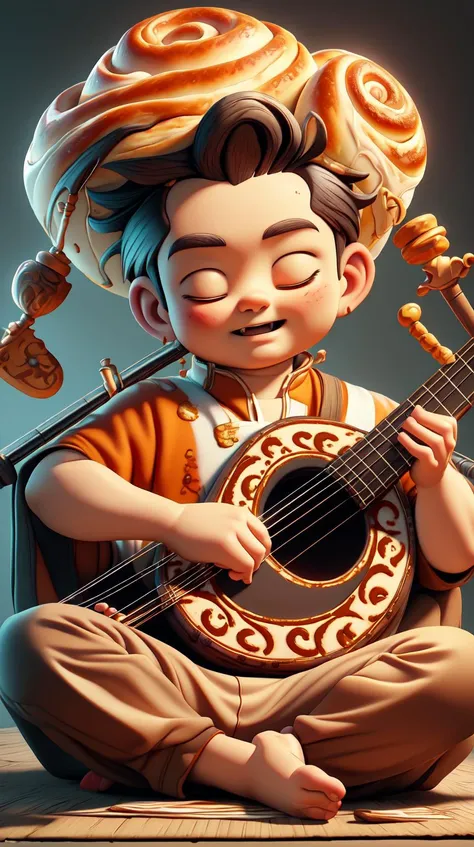 <lora:CinnamonBunStyle:1.0>CinnamonBunStyle a Southeast Asian man teaching his son to play the sitar, (Masterpiece:1.3) (best quality:1.2) (high quality:1.1)