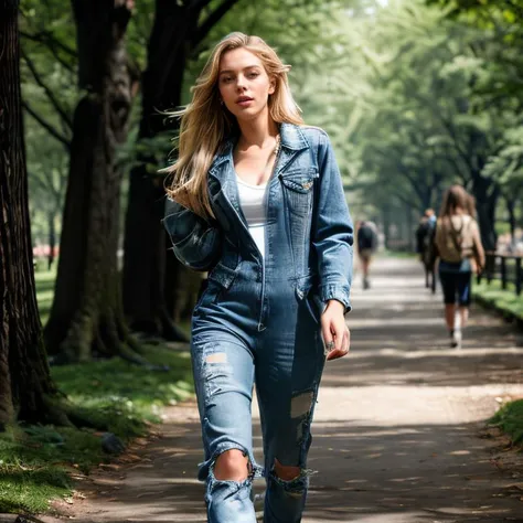 (New York Central Park, SFW, stylish jumpsuit, denim jacket, sneakers, energetic pose, walking along tree-lined paths, late morning:1.35) Instagram_Influencer_90_By_Stable_Yogi
Faceshot_By_stable_yogi
Humanizer_Embedding_By_Stable_Yogi
<lora:Detail Blaster By Stable Yogi:0.5>
(center_parted_long_wavy_blonde_hair)