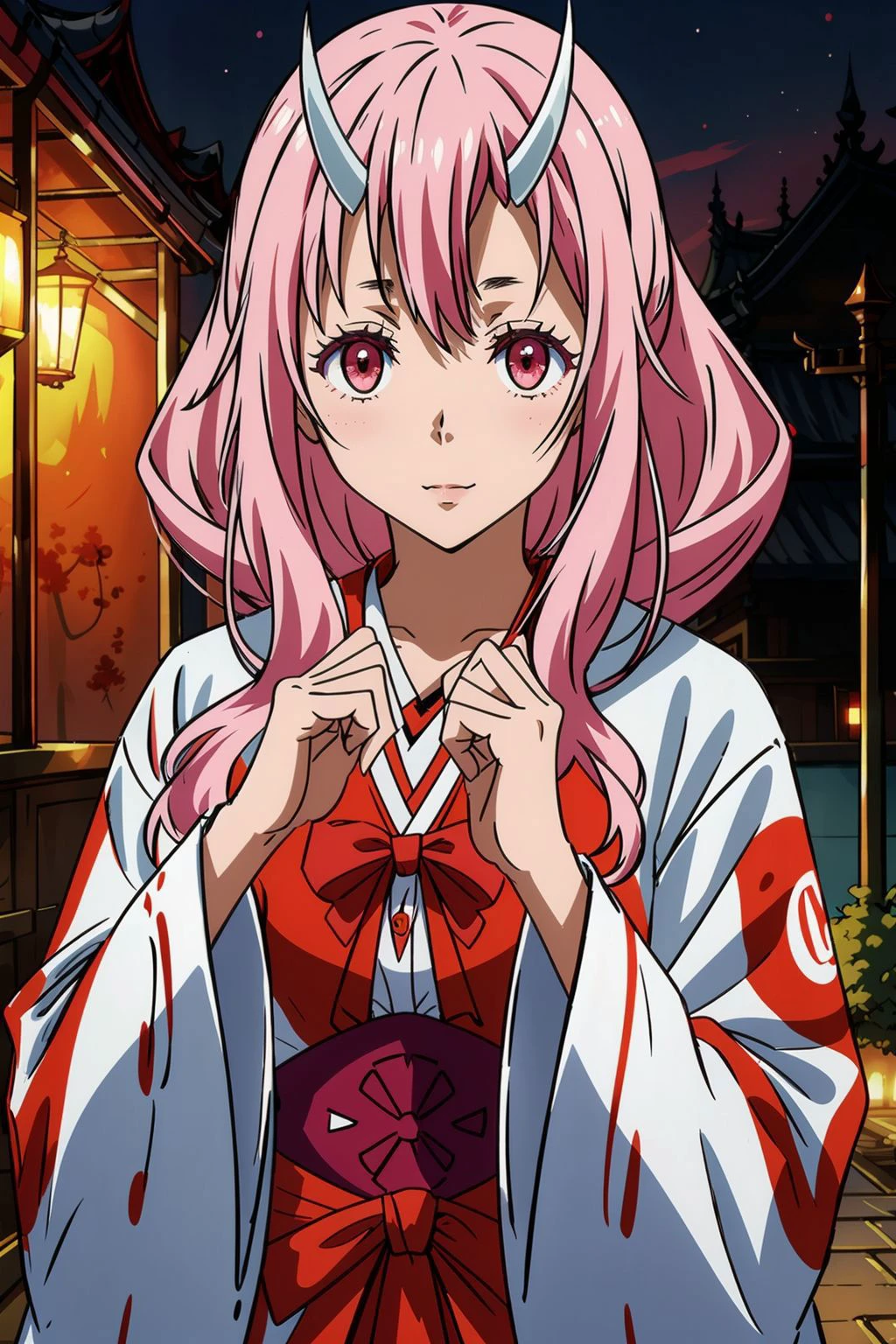 masterpiece, best quality, solo, 1girl, detailed eyes, detailed hands, detailed lighting, highres, temple gate, aura, casting magic, red skies,
<lora:add_detail:0.4>
<lora:CosmicEyes:0.2>, pink eyes,
<lora:EraseGroinSkirt:0.7>
<lora:ShunaV1:0.8> Shuna