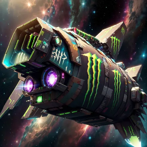 <lora:MonsterEnergyAI:.85> MonsterEnergyAI spaceship in space, stars , detailed, intricate