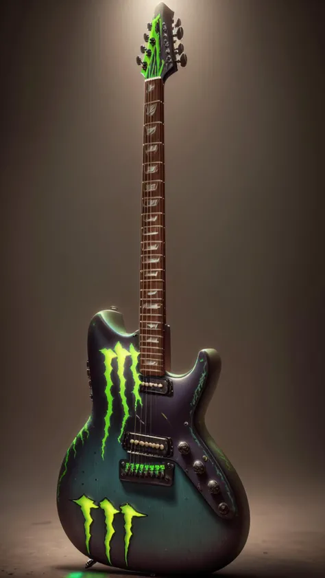 <lora:MonsterEnergyAI:.8> MonsterEnergyAI electrig guitar, HDR, ultra detailed, Hyperrealistic, sharp focus, octane render,