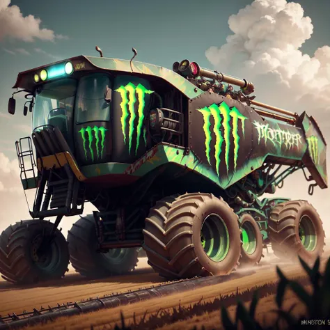 <lora:MonsterEnergyAI:.85> MonsterEnergyAI combine harvester , detailed, intricate