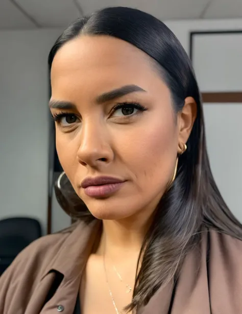extremely high quality RAW photograph of woman, wearing shirt, cleavage, in office, (portrait), (skin details, high detailed skin texture), ((photorealistic), film grain), 8k high definition, insanely (detailed face), detailed eyes, (photo), (photograph),highly detailed, sharp focus, 4k, focus on eyes,bokeh, staring at camera, ,gigapixel,by hasselblad, (((low light, dark,dim))),(((midnight))),((late night)),(late at night,night-time, after dark), eyeliner, makeup<lora:fulya_1:1.4:0,0.1,0.2,0.3,0.4,0.5,0.6,0.7,0.8,0.9,0.8,0.7,0.6,0.5,0.4,0.3,0.2>,