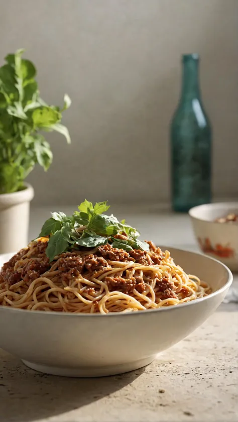 (((photographic, photo, photogenic))), extremely high quality high detail RAW color photo, spaghetti bolognese, eat out ecard, screenshot look, Emil Carlsen inspired, water and land fusion, packed with hidden details, traditional Vietnamese aesthetic with an Italian twist, junglepunk vibe, close-up angle, angular forms, spaghetti dish representation, marketable commercial photo, visually enticing, masterful use of light and shadow, deliciously mouthwatering effect, soft bokeh background, staged composition, warmer lighting ambiance, Ansel Adams, Edward Weston, Richard Avedon, creatively executed, <lora:add-detail-xl:1>