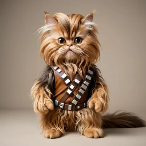 anthropomorphic cat as chewbacca