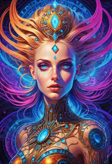 create many works similar to those of Alex Grey with woman absorbing energy from the earth --auto --s2