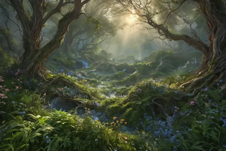 highly detailed landscape photograph of a vortex of misty magic, swirling and glowing, ephemeral, ethereal <lora:detailed_notrigger:1.0>