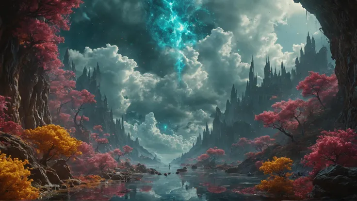 A fantastical, breathtakingly radiant landscape of the microscopic quantum realm of Marvel, with swirling clouds of quantum particles, glowing threads of cosmic energy, and shimmering crystals of light, set amidst a kaleidoscope of colors, in a style reminiscent of surrealistic fantasy illustrations, with intricate details and textures, and a sense of dreamlike wonder, as if the viewer has stumbled into a hidden world, filled with mystery and magic. <lora:JuggerCineXL2:1>  Still, Film Still, Cinematic, Cinematic Shot, Cinematic Lighting <lora:MJ52:0.5>, [photography, realistic, photorealistic, 8k, highly detailed, cinematic lighting, intricate details, high resolution, award-winning,   correct focus, realistic, realistic lighting, highly detailed,  masterpiece]