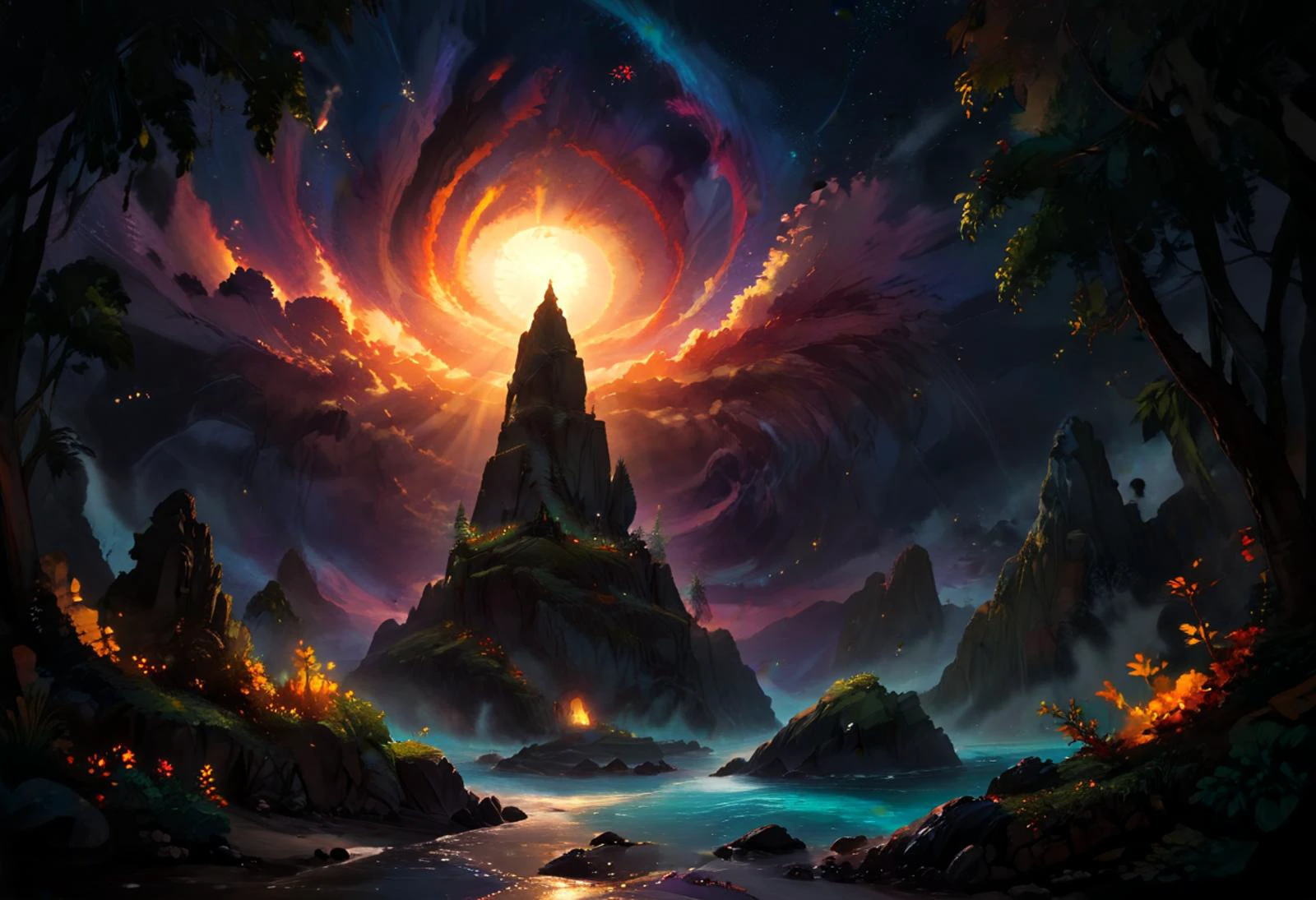 <lora:sdxl_lightning_8step_lora:1> , style of Jay Anacleto, style of Rafael Albuquerque,style of Leonid Afremov, cinematic film still, landscape with Three-Point Perspective, The Island of Dreams: A place where all your deepest desires come true, . shallow depth of field, vignette, highly detailed, high budget, bokeh, cinemascope, moody, epic, gorgeous, film grain, grainy, (fractal art:1.4),
<lora:add-detail-xl:1> <lora:detailed_notrigger:1> <lora:great_lighting:5> , great lighting, <lora:sss:0.8> <lora:Painted World:0.6> painted world, colorful splashes <lora:ral-anmwrlds-sdxl:0.6> ral-anmwrlds <lora:Illustrious:0.6> digital storybook illustration, textured brushwork, c0l0r, sharp focus, blurry foreground, 8k resolution, <lora:zavy-cntrst-sdxl:1.3> , dark, chiaroscuro, low-key, <lora:zavy-mthcl-sdxl:0.8> zavy-mthcl