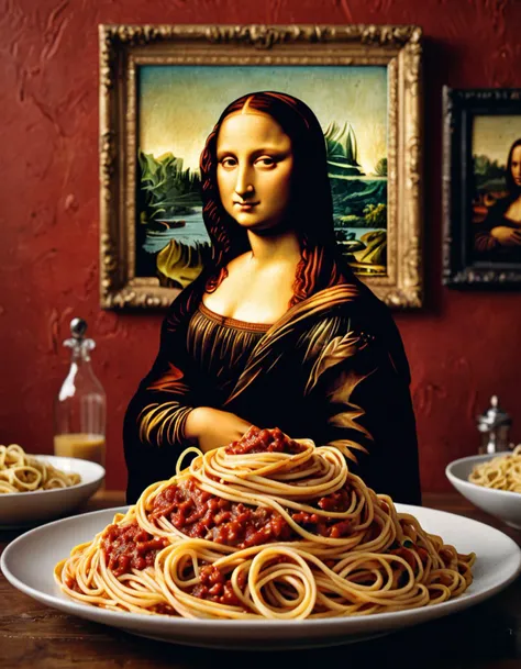 photograph spaghettify, layered spagetti Mona Lisa in thick red tomato sauce, 50mm . cinematic 4k epic detailed 4k epic detailed photograph shot on kodak detailed cinematic hbo dark moody, 35mm photo, grainy, vignette, vintage, Kodachrome, Lomography, stained, highly detailed, found footage, spaghettify, layered spagetti Mona Lisa in thick red tomato sauce, sweet pleasing colors, dramatic light, cinematic aesthetic, intricate, elegant, highly detailed, very surreal, sharp focus, fine detail, clear background, great composition, professional, winning, singular ambient, artistic, rich vibrant color, beautiful grand delicate epic stunning, gorgeous atmosphere, creative, positive