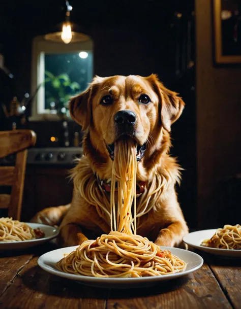 photograph dog in the form of spaghetti, 50mm . cinematic 4k epic detailed 4k epic detailed photograph shot on kodak detailed cinematic hbo dark moody, 35mm photo, grainy, vignette, vintage, Kodachrome, Lomography, stained, highly detailed, found footage, dog in the form of spaghetti, dynamic, dramatic, cinematic, highly detailed, sharp focus, perfect composition, symmetry, clear, attractive, intricate, innocent, extremely scientific, magical, enchanted, fancy, epic light, artistic, ambient, deep background, pristine, magic, mystical, professional, thought, elite, best, creative, fair, beautiful, surreal, inspiring
