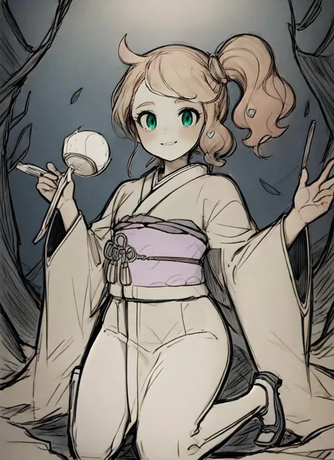 ((best quality)), ((highly detailed)), absurdres, (detailed eyes, deep eyes), (1girl), <lora:fromBelowPOV_v1:1>, from_below, foreshortening, full body, <lora:hairdetailer:.8>, <lora:pokemon_sonia:.8>, sonia, orange hair, side ponytail, heart hair ornament, aqua eyes, eyewear on head, smile, <lora:kimonoClothes_v10:1>, , furisode, obi, sash, holding a pokeball, (outdoors, at a dark ice cave, stalagmite, stalactites, noon), <lora:shouhui:1>, shouhui