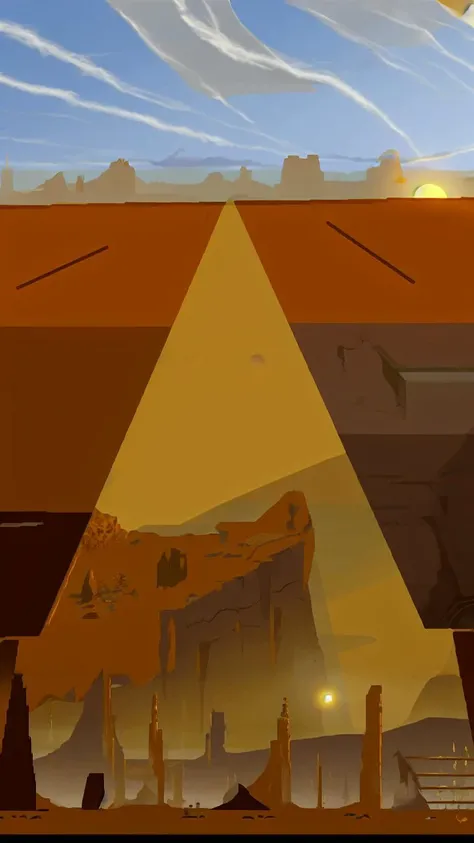 dusty landscape, sun, long shadows from p1xanotherworld vector old game