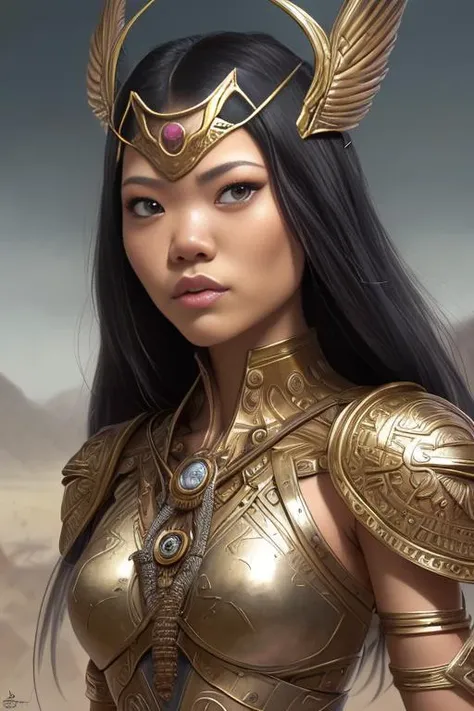 closeup portrait shot of a female Aztek Warrior in an epic battle environment, intricate, elegant, highly detailed, centered, digital painting, artstation, concept art, smooth, sharp focus, illustration, artgerm, tomasz alen kopera, peter mohrbacher, donato giancola, joseph christian leyendecker, wlop, boris vallejo, vinasky