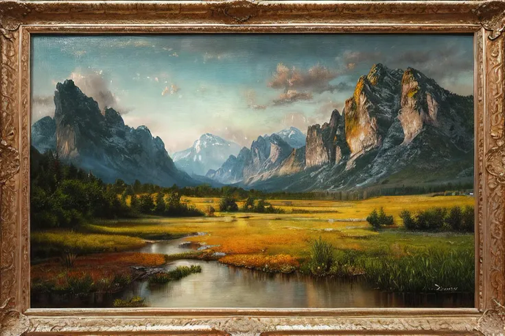 HDR, UHD, 8K, best quality, realistic, masterpiece, Highly detailed, extreme detail description, Professional, savanna, ((dyeing)), ((oil painting)), ((impasto))