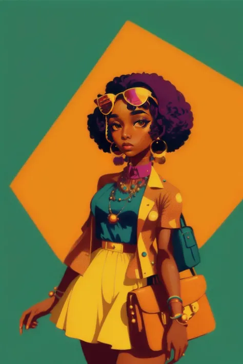 Abstract Expressionism Art, african american woman, locs, educated, <lora:MetroChic:1>, High contrast, minimalistic, colorful, stark, dramatic, expressionism