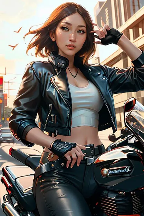 DEN_julia_boin,
((riding a motorcycle:1.2) wearing (motorbike leathers:1.2), (riding a motorbike:1.2), (driving a motorbike:1.2), (motorcycle:1.1), traffic, leather trousers, leather jacket, motorcycle boots, leather gloves:1.2),
bokeh, f1.4, 40mm, photorealistic, raw, 8k, textured skin, skin pores, intricate details <lora:epi_noiseoffset2:1>, epiCRealism