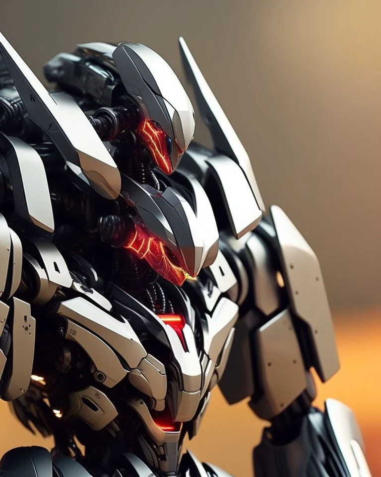 top view dvMech, RobotGundam style robot, glossy, dystopian background, bokeh, intricate, detail, masterpiece, 8k, octane render, 85mm, f1.8, looking at viewer