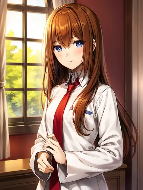 1girl, solo,(best quality),(masterpiece:1.1),(white uniform:1.4), red tie, dress, looking_at_viewer, neck_ribbon, cute, clear facial skin,