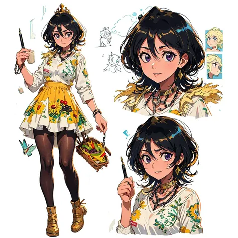 (CharacterSheet:1),1girl, <lora:bleachRukia_v10:1>, ,anime screencap, inside of a fast food restaurant, 1girl, solo, holding pen and paper, short hair, black hair, purple eyes, hair between eyes, cowboy shot, (best quality), (ultra-detailed), (best illustration), (best shadow), masterpiece, high res, (smug smile), furrowed eyebrows, chains, medium breasts, (very big ass) , (naked:1.4) standing behind a counter, black hair, purple eyes, (low angle view),
, (multiple views, full body, upper body, reference sheet:1), back view, front view, (white background, simple background:1.2),(dynamic_pose:1.2), (masterpiece:1.2), (best quality, highest quality), (ultra detailed), (8k, 4k, intricate), (50mm), (highly detailed:1.2),(detailed face:1.2), detailed_eyes,(gradients),(ambient light:1.3),(cinematic composition:1.3),(HDR:1),Accent Lighting,extremely detailed,original, highres,(perfect_anatomy:1.2), <lora:CharacterDesign_Concept-10:0.55>