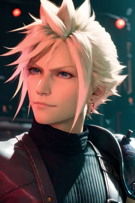 ff7r style,

1boy, male focus, solo, blonde hair, jewelry, earrings, sword, spiked hair, turtleneck, portrait, armor, upper body, blurry background, closed mouth, weapon on back, realistic, single earring

, ((masterpiece))
<lora:ff7:0.7>