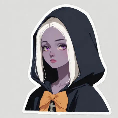 masterpiece, best quality, highly detailed, score_9, score_8_up, score_7_up, score_6_up,
BREAK
(score_9, score_8_up, score_8, source_anime), (stickers, outline, transparent background), 1girl, 23yo, drow, (purple-gray skin:1.2), long white hair, hooded black cloak, hood up, medieval
(concept art, digital art, realistic)
<lora:90s4n1m3XLP:0.7> <lora:xl_more_art-full_v1:0.8> <lora:stickers:1>