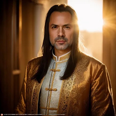 man, har1zmovich,  messiah,  wearing ancient chinese clothes, zen, high detailed background, cinematic lightning, good rays, (full body shot:1.2)  <lora:harizmovich:0.9>, RAW candid cinema, 16mm, color graded portra 400 film, remarkable color, ultra realistic, textured skin, remarkable detailed pupils, realistic dull skin noise, visible skin detail, skin fuzz, dry skin, shot with cinematic camera