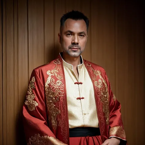 man, har1zmovich, messiah, wearing ancient chinese clothes, zen, high detailed background, cinematic lightning, good rays, (full body shot:1.2) <lora:harizmovich:0.9>, RAW candid cinema, 16mm, color graded portra 400 film, remarkable color, ultra realistic, textured skin, remarkable detailed pupils, realistic dull skin noise, visible skin detail, skin fuzz, dry skin, shot with cinematic camera