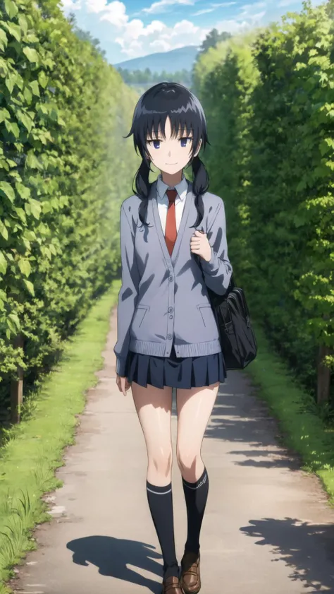 <lora:uomi:0.8>, chihiro uomi,
school uniform, grey jacket, necktie, BREAK
,sad smile,classical vineyard daytime, , old, maximalism theme, , , standing,, thighs,,
BREAK
masterpiece, best quality,BREAK,