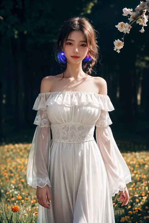 1girl,leogirl,tsurime,solo,(smiling,happy),(bright red lips,blush:0.8),huge breasts,(sagging breasts),braids,walking,pose,
(multicolored background,high-waist lace chiffon dress with sleeves,off shoulder:1.2),<lora:add_detail:0.33>,<lora:epi_noiseoffset2:0.5>,<lora:FilmVelvia3:0.25>,
(dreamflower,multicolored_background,A melancholic autumn scene in a vast flower field,a gentle breeze rustling through the dry grass,fallen leaves scattered among the flowers,a bittersweet atmosphere,a moment of quiet contemplation,Soft and warm color palette,delicate brushwork,evocative use of light and shadow,subtle details in the wilting flowers,high contrast,color contrast),<lora:dreamflower:0.4>,<lora:FlowerGarden_v1:0.4>,
masterpiece,official art,best quality,high quality,highres,natural light,ray tracing,volumetric light,realistic,photorealistic,ultra highres,vivid,nostalgia,bokeh,