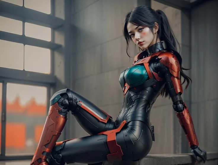 (dark shot:1.4), 80mm, trmnt, a woman in a red outfit, leggins, highly detailed cgsociety, beautiful cyborg priestess, japanese art on behance, long torn red cape, sleek robot, japanese action figure, beautiful anime woman, by Dong Qichang, yoshinari yoh, beautiful female neuromancer, <lora:terminate_yiu_v10:0.6>, soft light, sharp, exposure blend, medium shot, bokeh, (hdr:1.4), high contrast, (cinematic, teal and orange:0.85), (muted colors, dim colors, soothing tones:1.3), low saturation, (hyperdetailed:1.2), (noir:0.4)