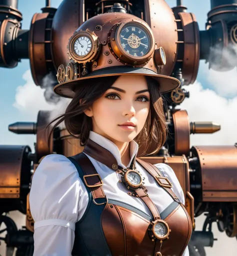 photo,photo, 8k portrait steaming engines, in a mecha-steampunk ,1girl, style.<lora:ornate:1.99>